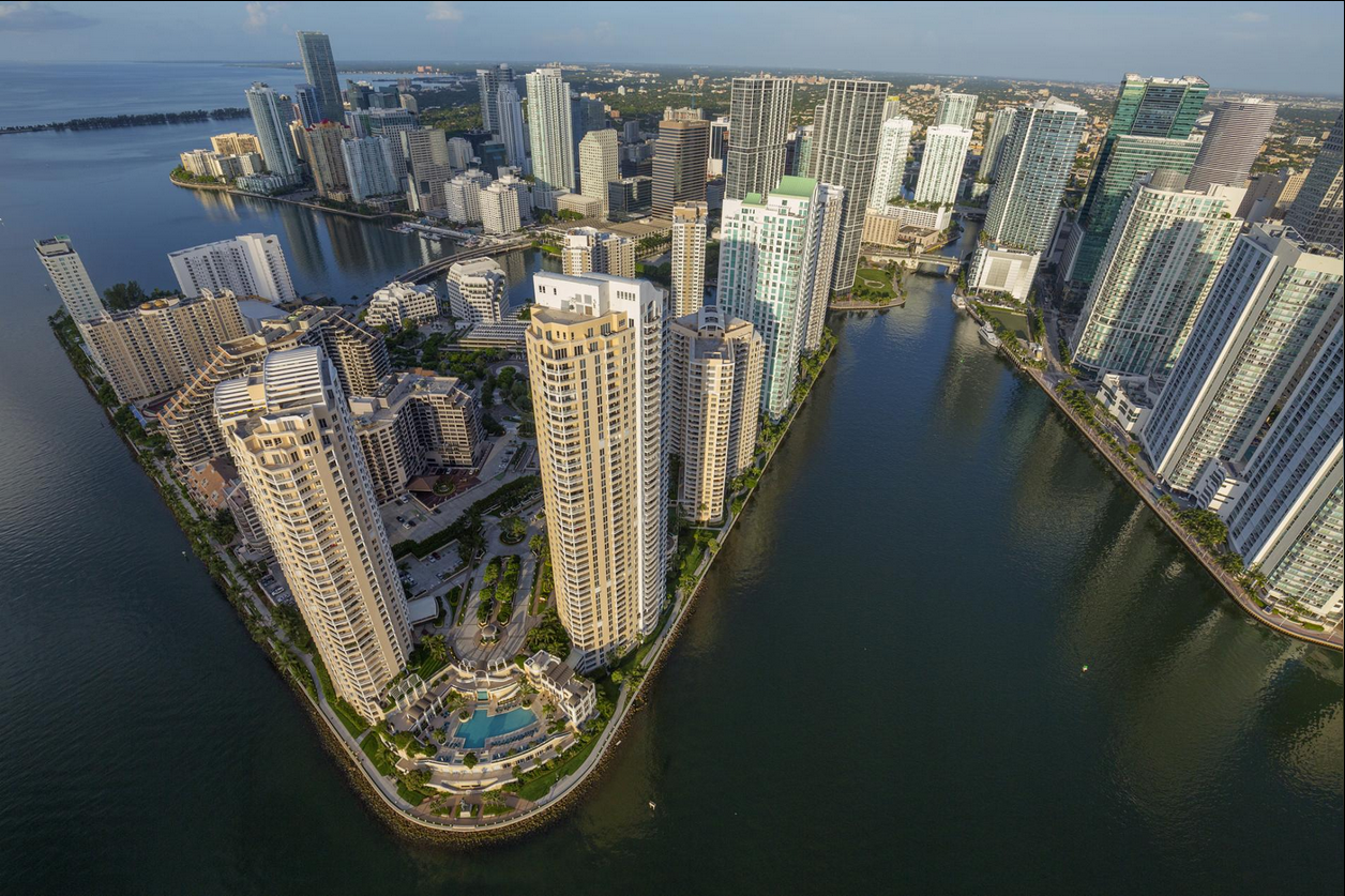 Aerial view of sea side Miami.